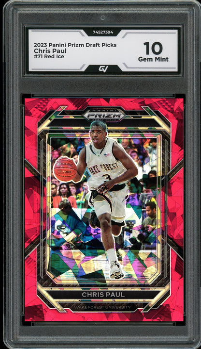 2023 Panini Prizm Draft Picks #71 Chris Paul Red Ice Graded 10 Gem Mint - Front
