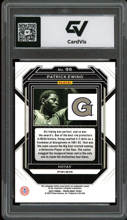 2023 Panini Prizm Draft Picks #96 Patrick Ewing Red Ice Graded 10 Gem Mint - Back