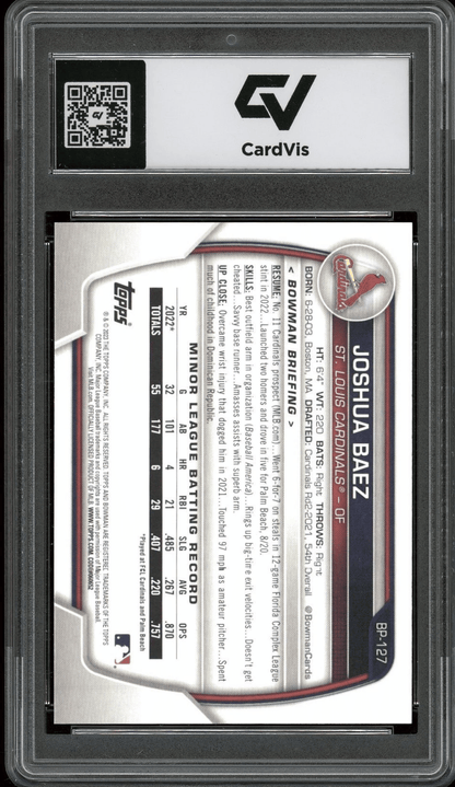 2023 Bowman #BP-127 Joshua Baez Rookie Card RC Graded 10 Gem Mint