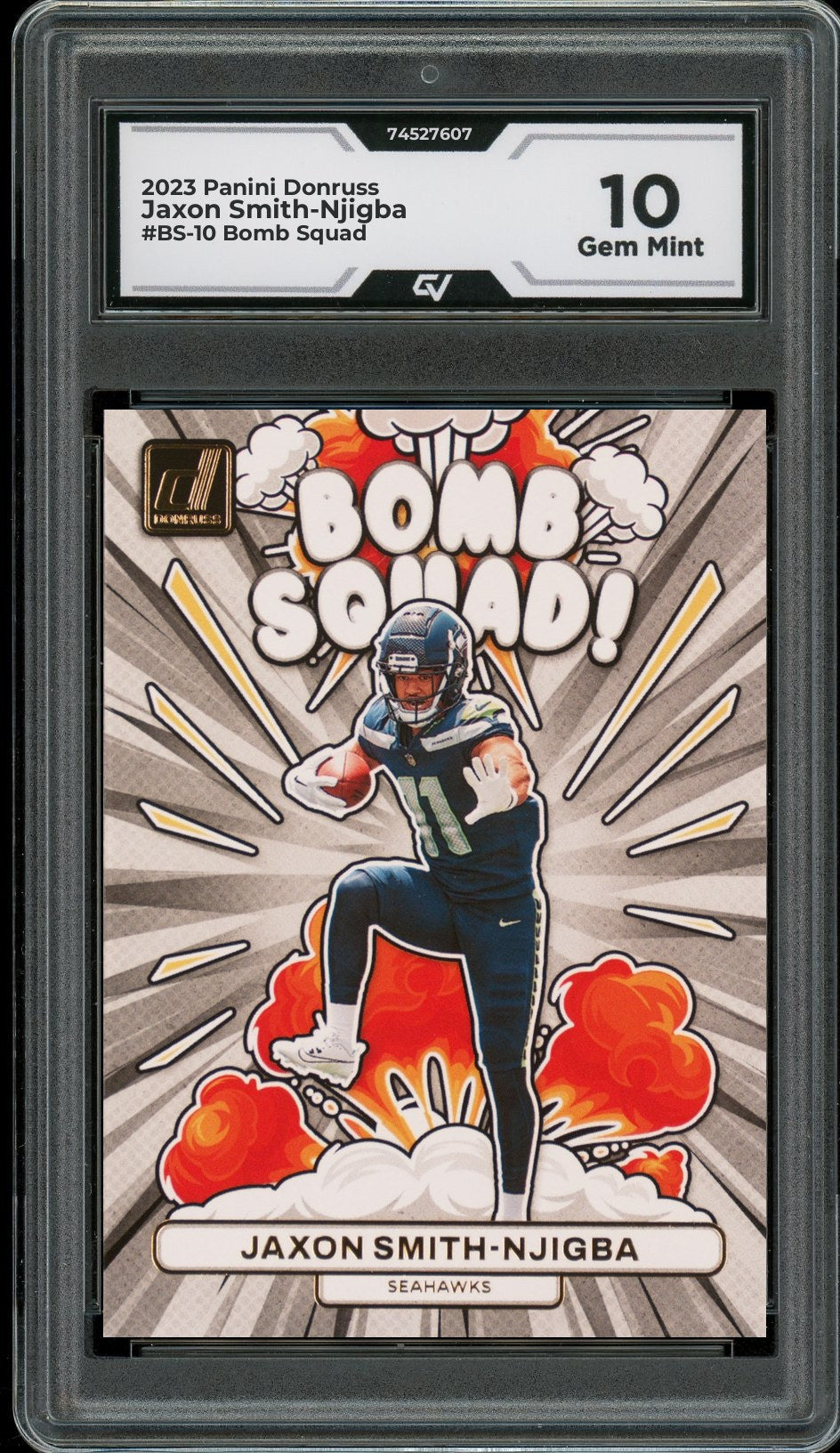 2023 Panini Donruss #BS-10 Jaxon Smith-Njigba Bomb Squad Graded 10 Gem Mint - Front