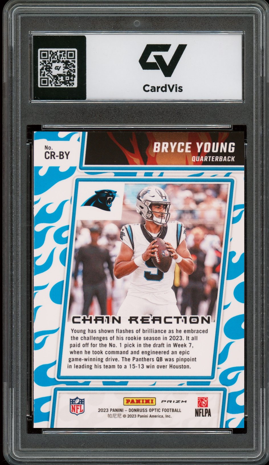 2023 Panini Donruss Optic #CR-BY Bryce Young Chain Reaction Rookie Card RC Graded 10 Gem Mint - Back