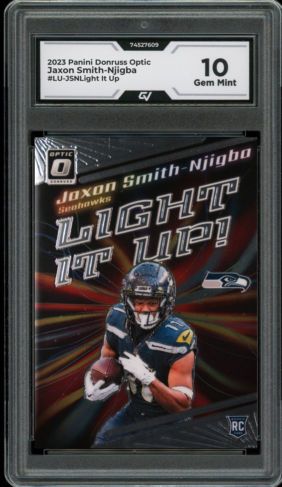 2023 Panini Donruss Optic #LU-JSNLight Jaxon Smith-Njigba It Up Rookie Card RC Graded 10 Gem Mint - Front
