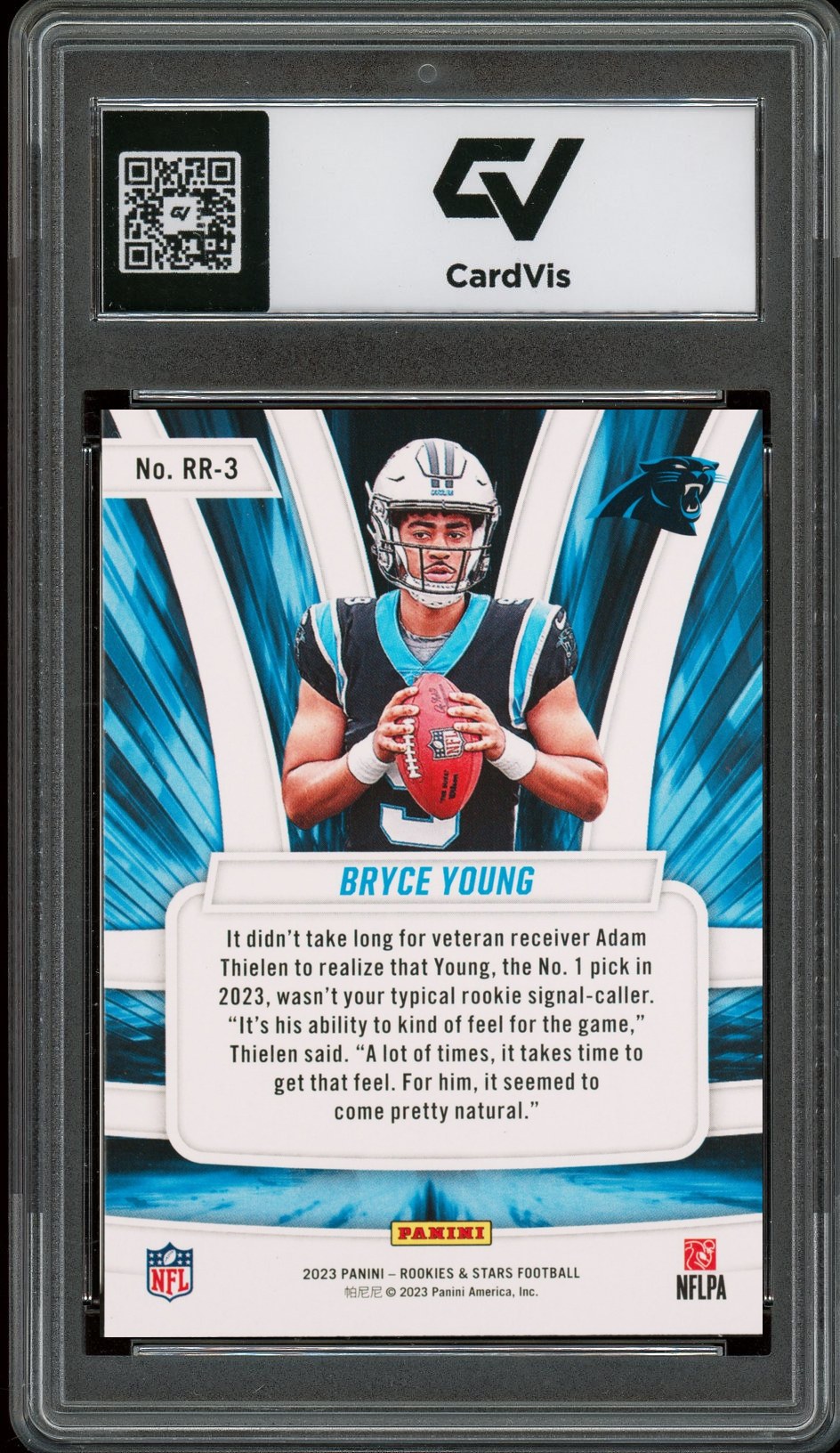 2023 Panini Rookies & Stars #RR3 Bryce Young Rookie Rush Graded 10 Gem Mint - Back