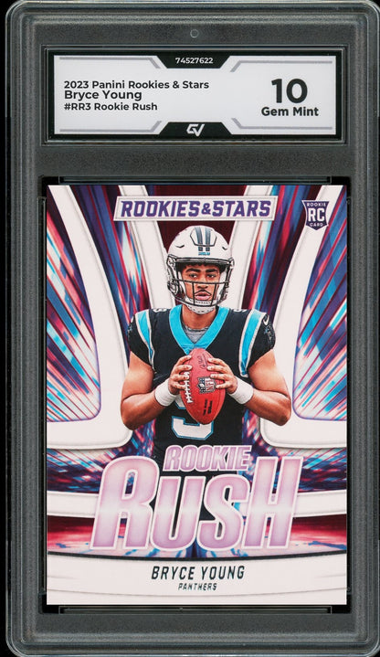 2023 Panini Rookies & Stars #RR3 Bryce Young Rookie Rush Graded 10 Gem Mint - Front