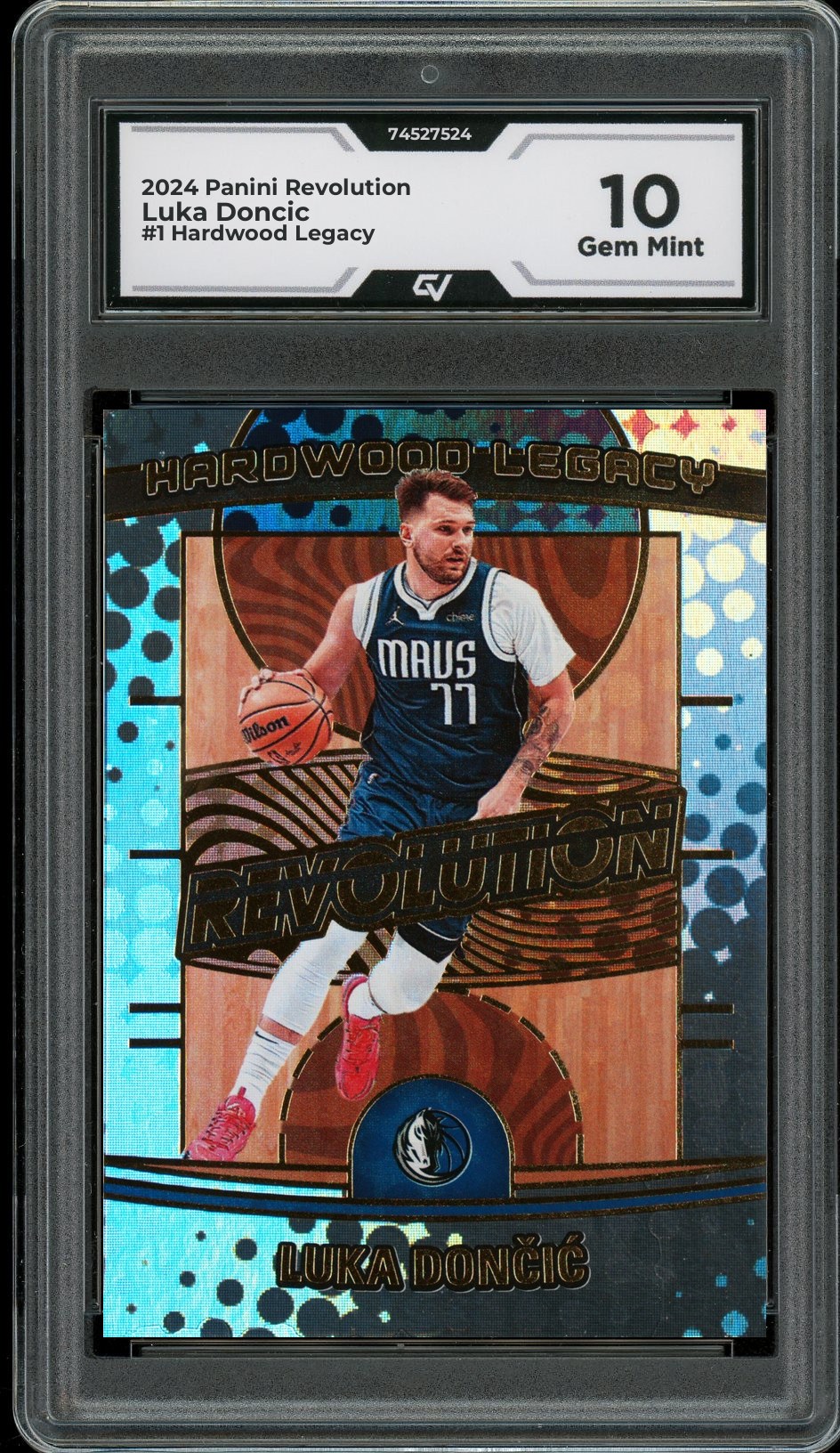 2024 Panini Revolution #1 Luka Doncic Hardwood Legacy Graded 10 Gem Mint - Front