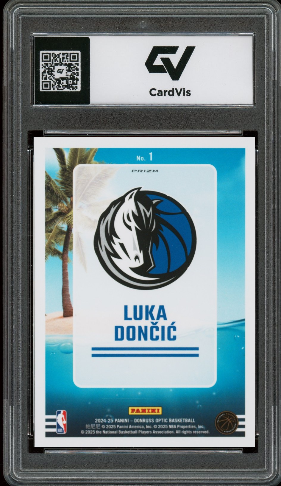 2024 Panini Donruss Optic #1 Luka Doncic Splash Purple Graded 10 Gem Mint - Back