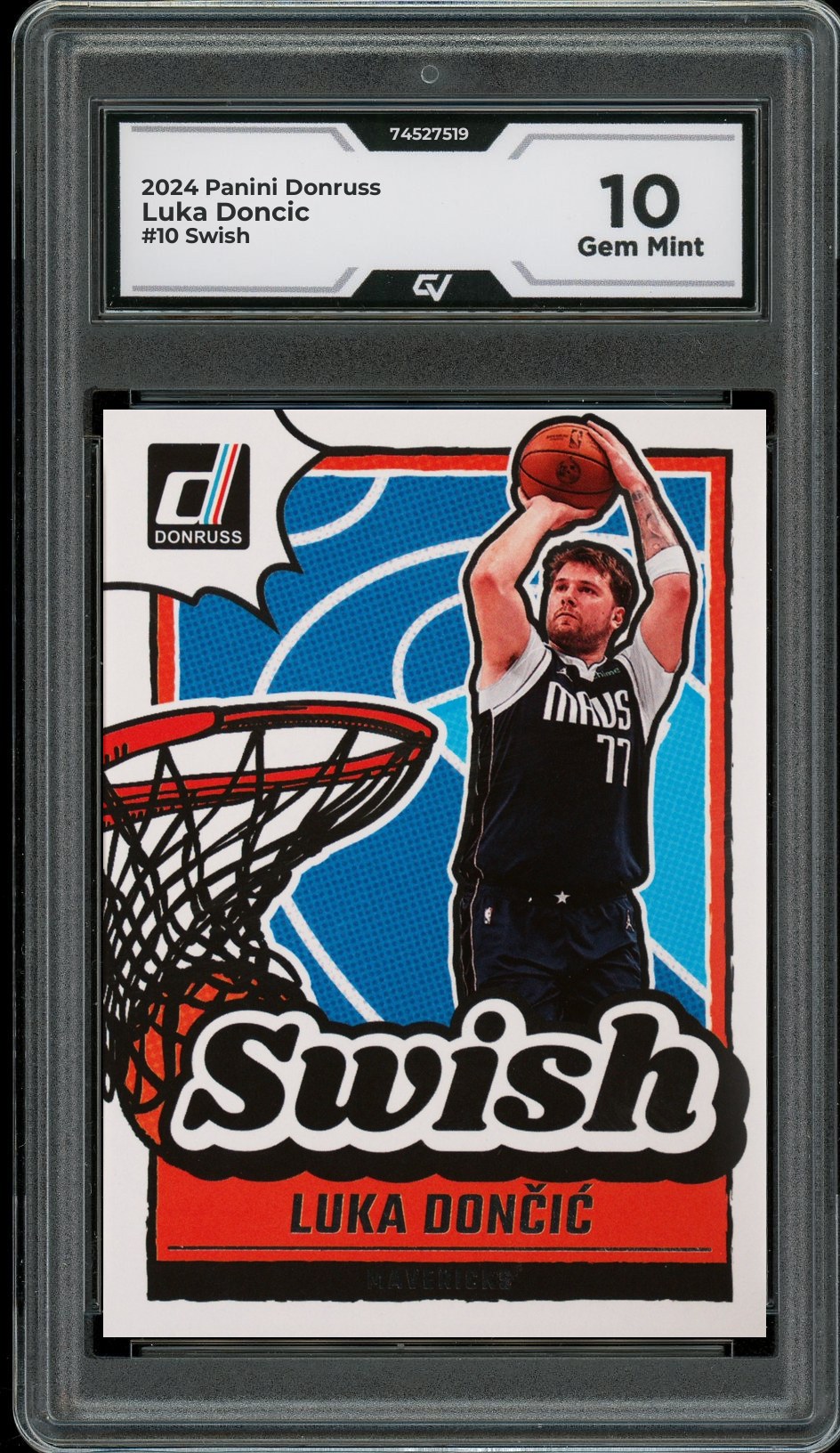 2024 Panini Donruss #10 Luka Doncic Swish Graded 10 Gem Mint - Front