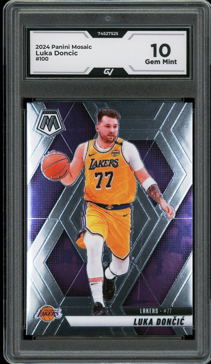 2024 Panini Mosaic #100 Luka Doncic Graded 10 Gem Mint - Front