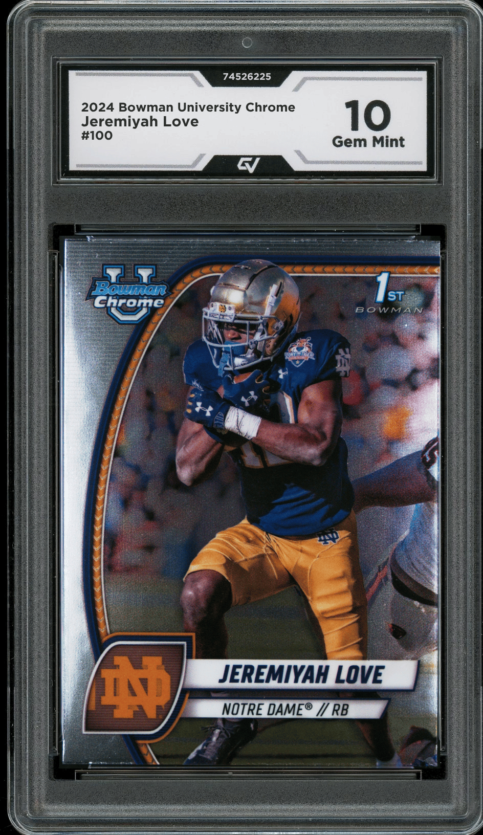 2024 Bowman University Chrome #100 Jeremiyah Love Graded 10 Gem Mint - Front
