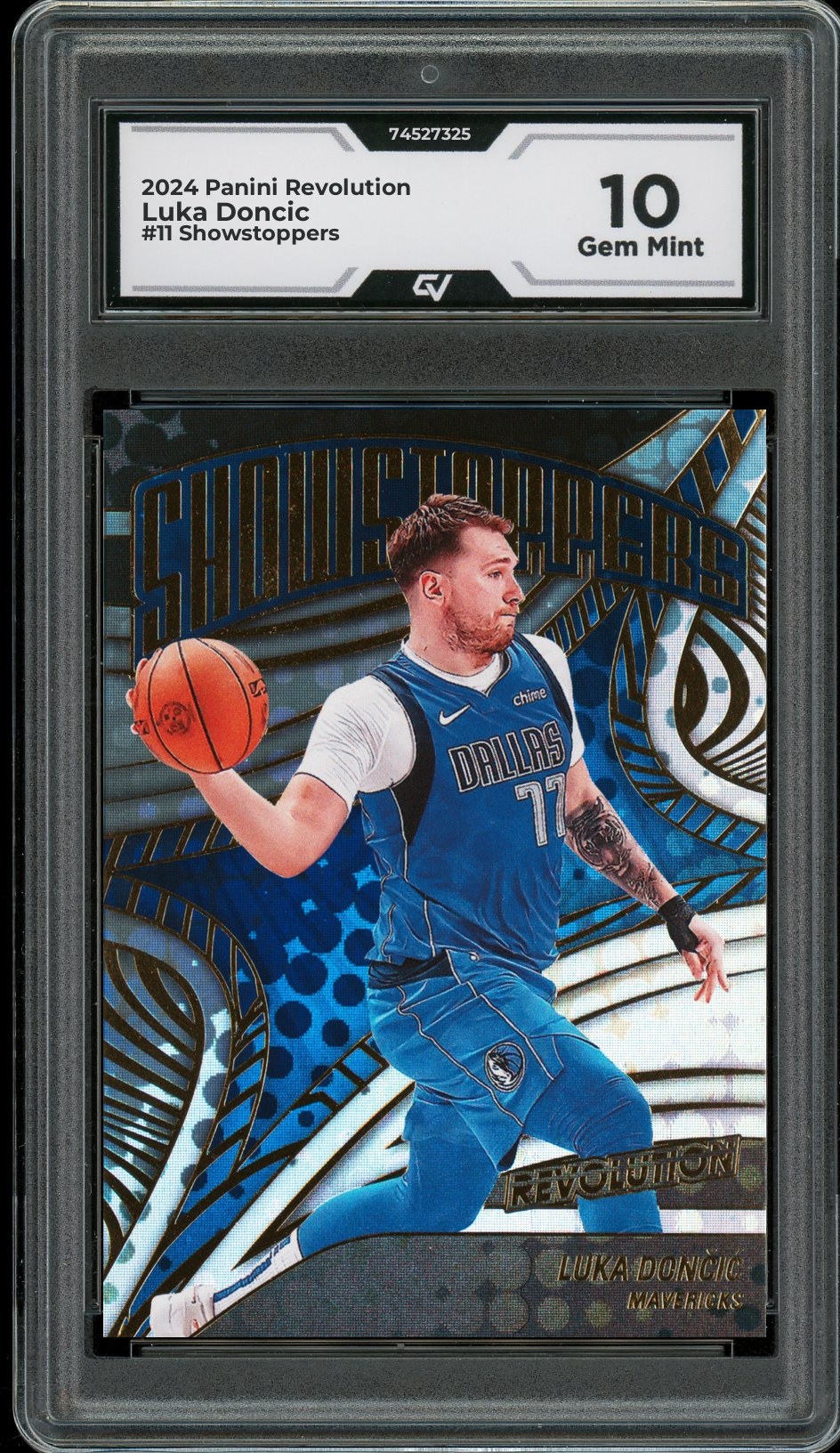2024 Panini Revolution #11 Luka Doncic Showstoppers Graded 10 Gem Mint - Front