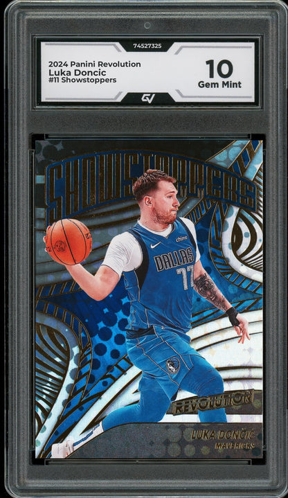 2024 Panini Revolution #11 Luka Doncic Showstoppers Graded 10 Gem Mint - Front