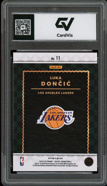 2024 Panini Select #11 Luka Doncic Score Select Silver Graded 10 Gem Mint - Back