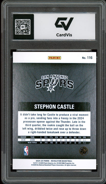 2024 Panini Revolution #116 Stephon Castle Graded 10 Gem Mint - Back