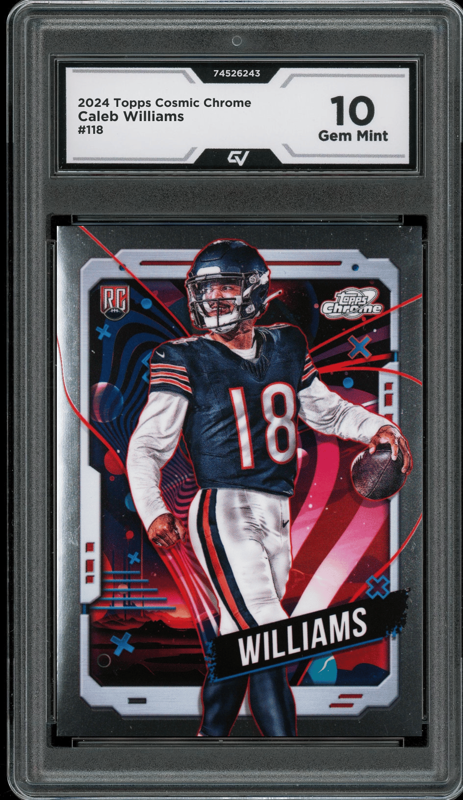 2024 Topps Cosmic Chrome #118 Caleb Williams Graded 10 Gem Mint - Front
