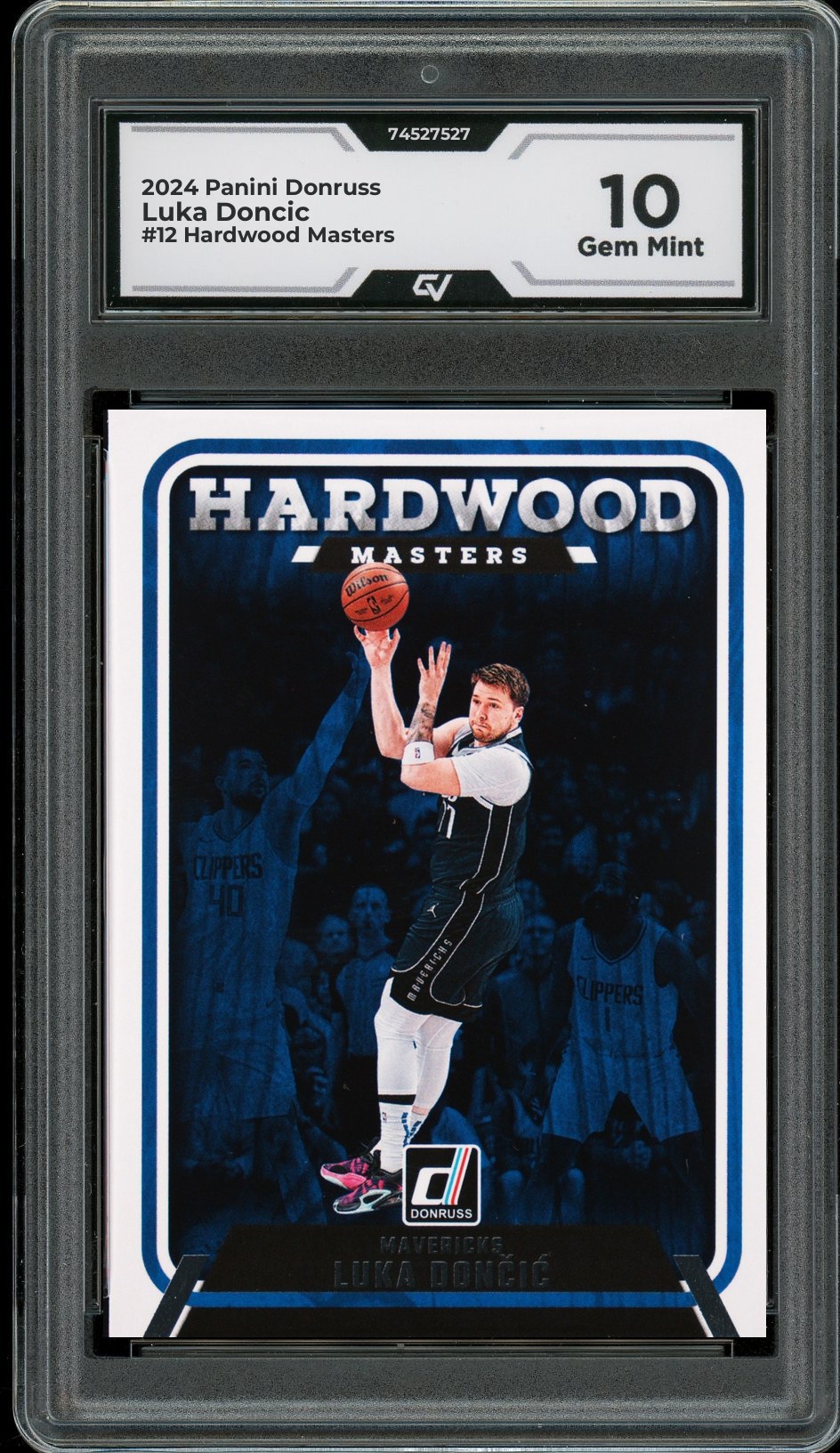 2024 Panini Donruss #12 Luka Doncic Hardwood Masters Graded 10 Gem Mint - Front