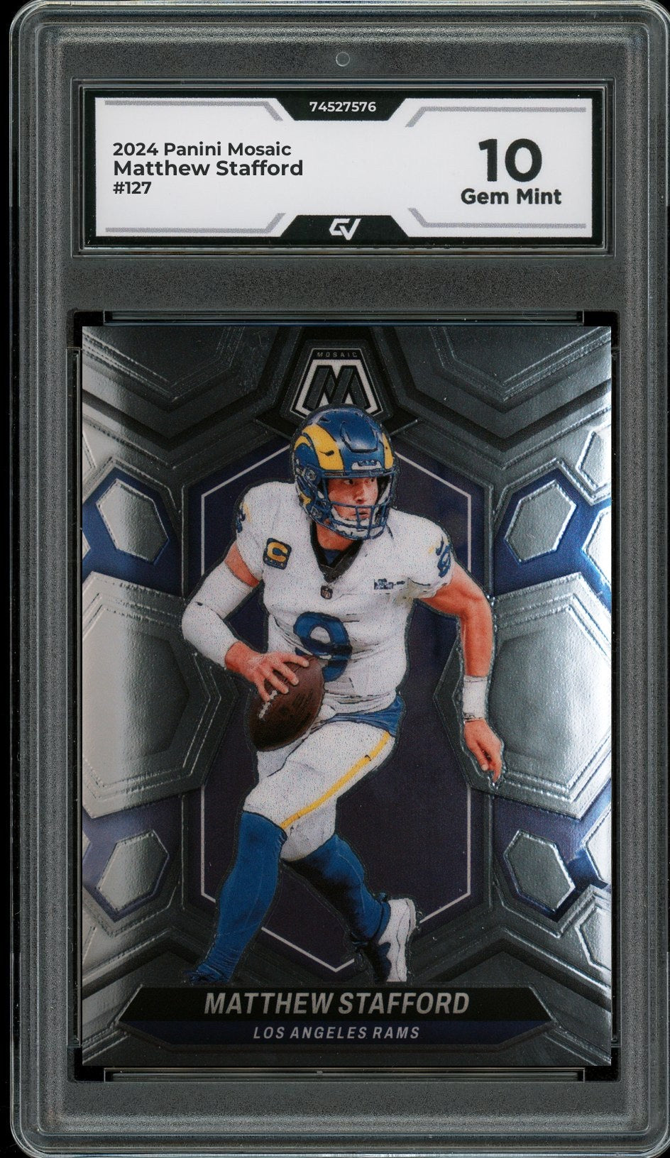 2024 Panini Mosaic #127 Matthew Stafford Graded 10 Gem Mint - Front
