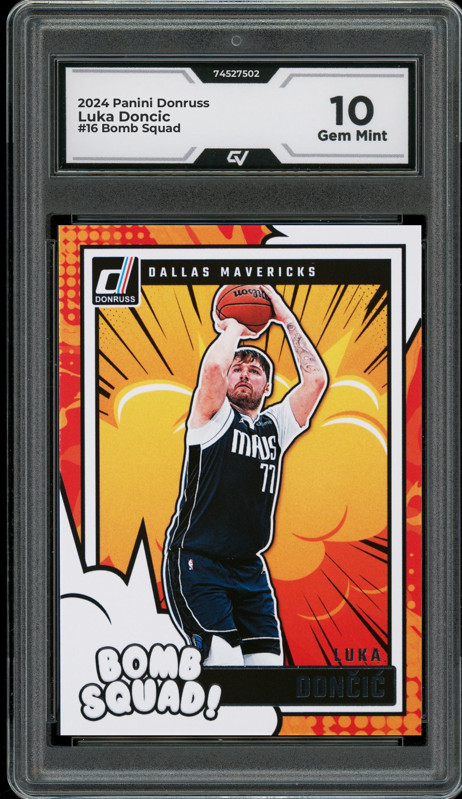 2024 Panini Donruss #16 Luka Doncic Bomb Squad Graded 10 Gem Mint - Front