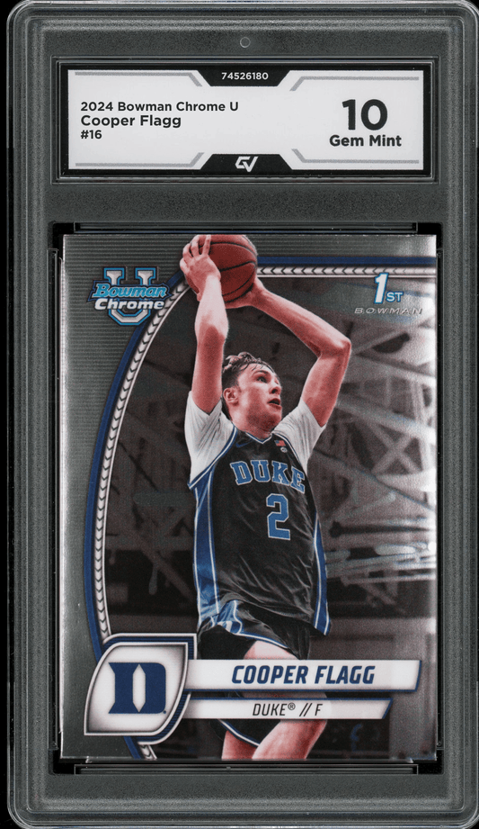 2024 Bowman Chrome University #16 Cooper Flagg Graded 10 Gem Mint - Front
