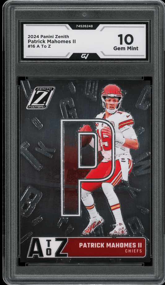 2024 Panini Zenith A To Z #16 Patrick Mahomes II Graded 10 Gem Mint - Front