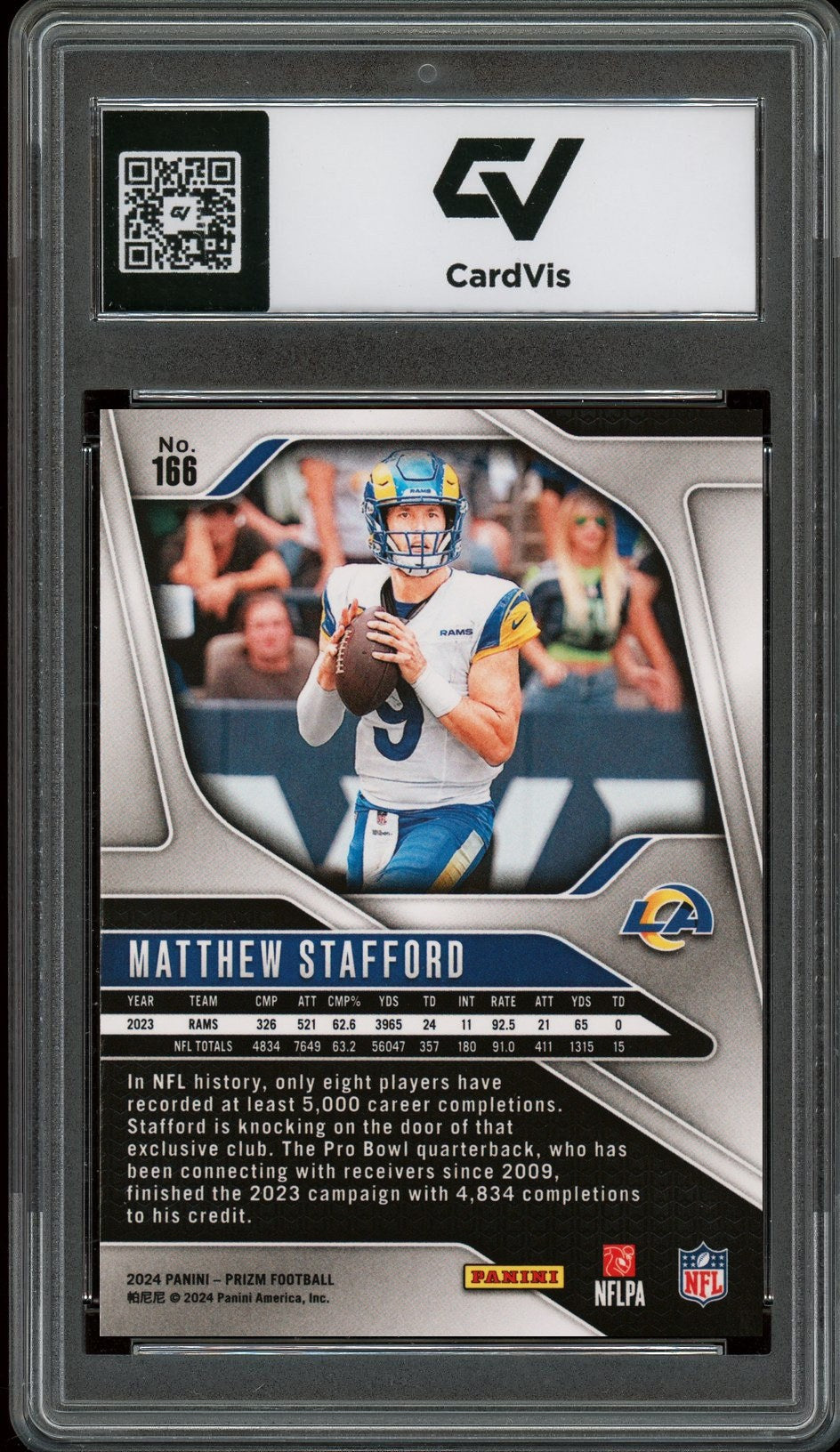 2024 Panini Prizm #166 Matthew Stafford Graded 10 Gem Mint - Back