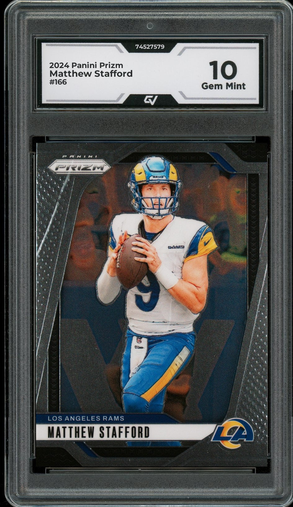2024 Panini Prizm #166 Matthew Stafford Graded 10 Gem Mint - Front