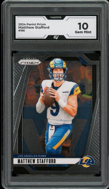 2024 Panini Prizm #166 Matthew Stafford Graded 10 Gem Mint - Front