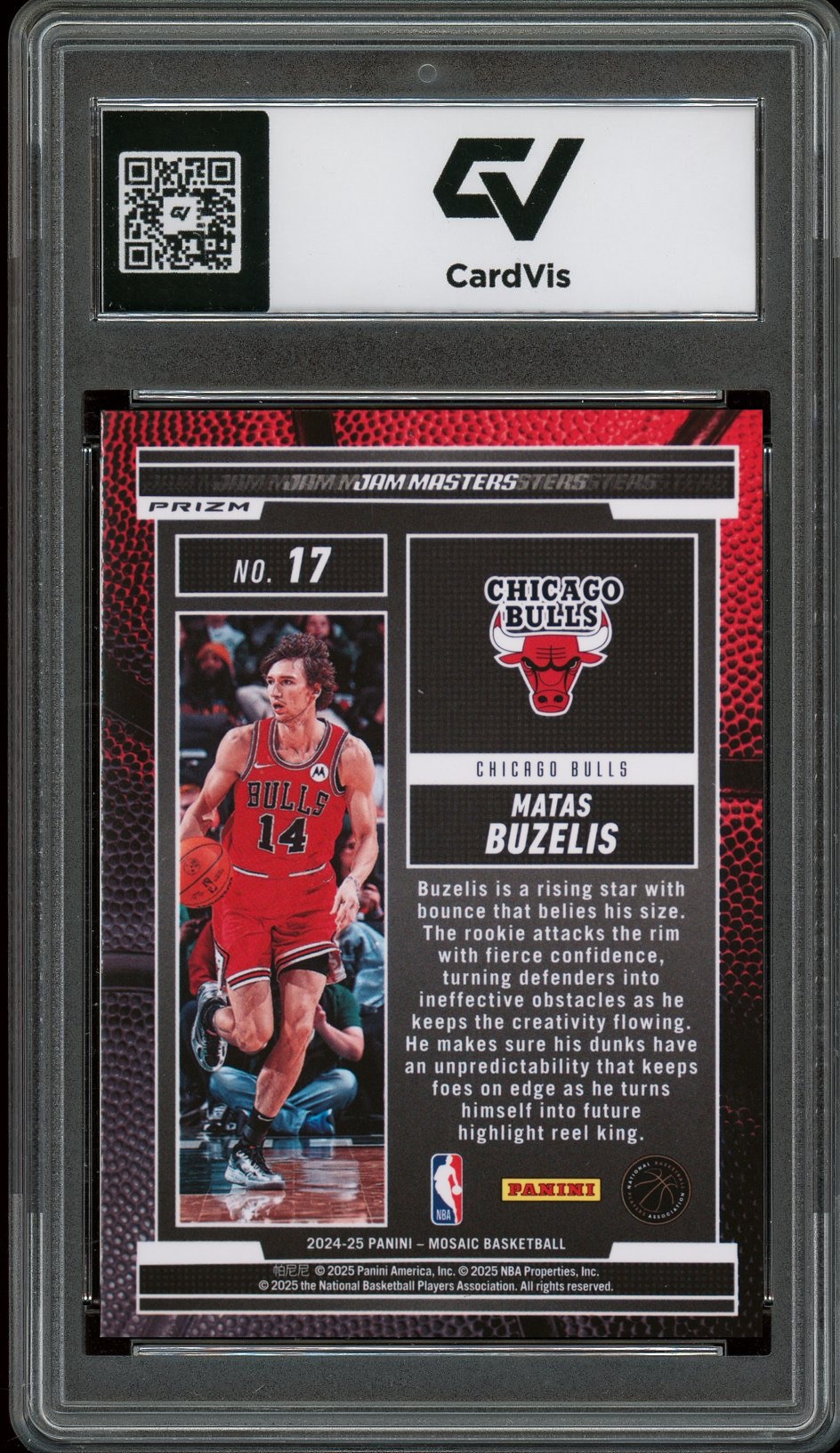 2024 Panini Mosaic #17 Matas Buzelis Jam Masters Mosaic Graded 10 Gem Mint - Back