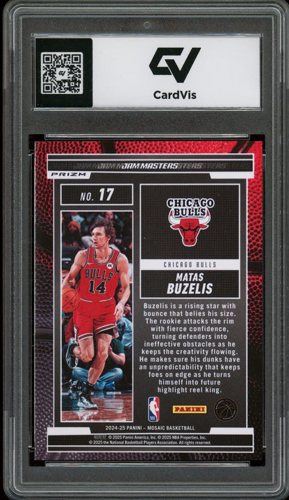 2024 Panini Mosaic #17 Matas Buzelis Jam Masters Mosaic Graded 10 Gem Mint - Back