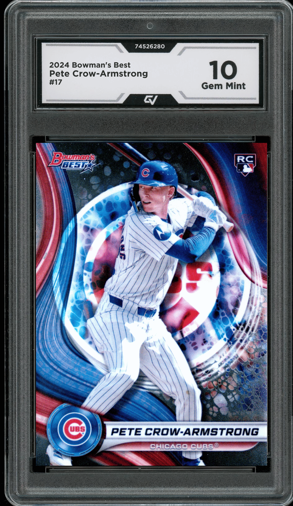 2024 Bowman's Best #17 Pete Crow-Armstrong Graded 10 Gem Mint - Front