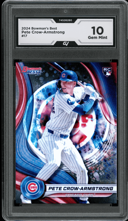 2024 Bowman's Best #17 Pete Crow-Armstrong Graded 10 Gem Mint - Front