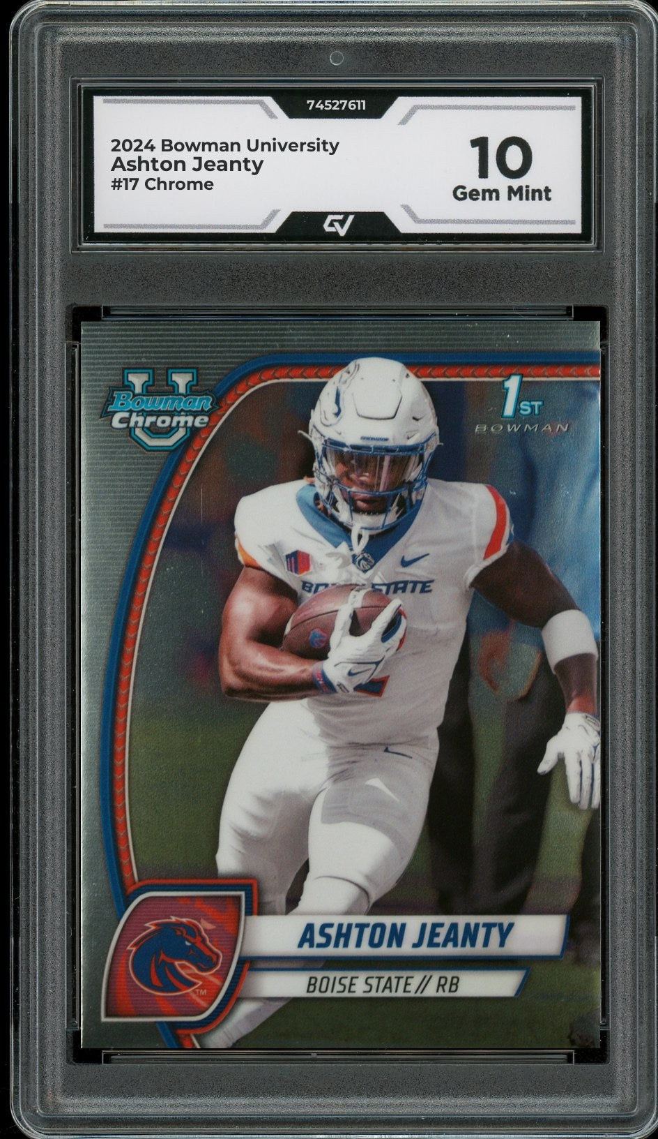 2024 Bowman University #17 Ashton Jeanty Chrome Rookie Card RC Graded 10 Gem Mint - Front