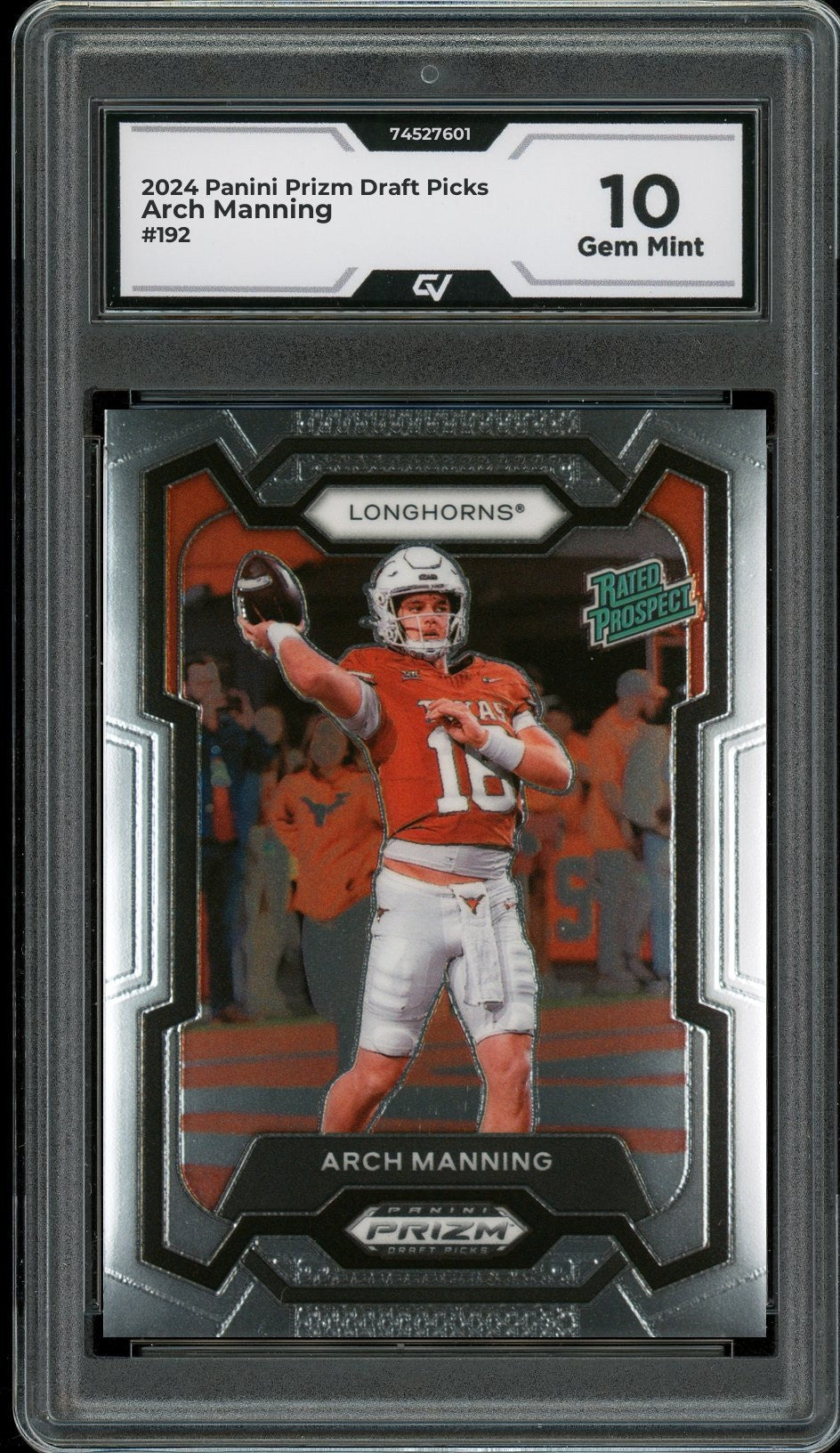2024 Panini Prizm Draft Picks #192 Arch Manning Rookie Card RC Graded 10 Gem Mint - Front