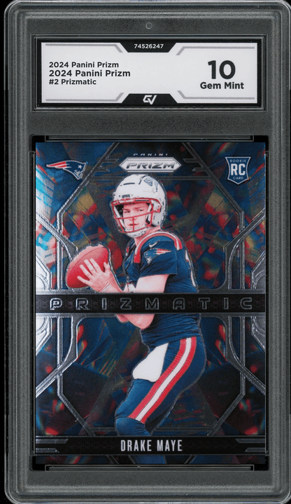 2024 Panini Prizm Prizmatic #2 Drake Maye Graded 10 Gem Mint - Front