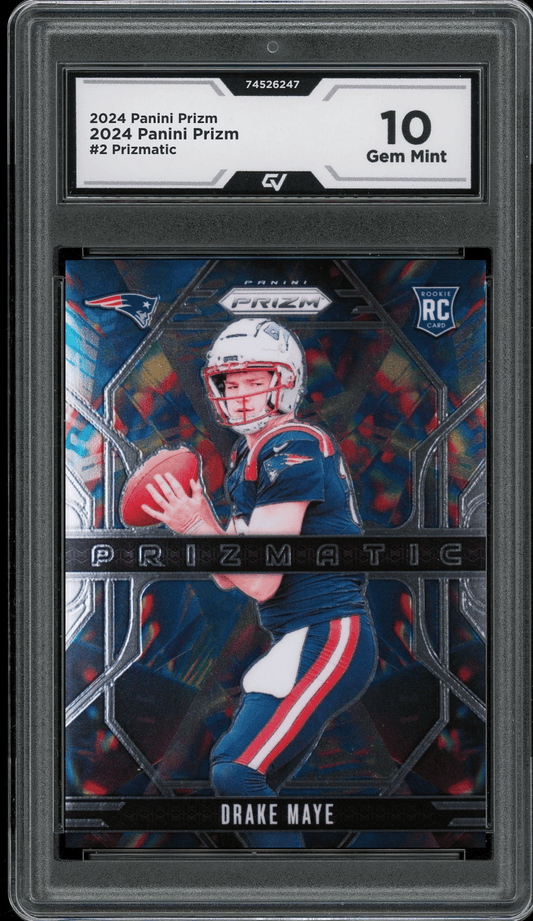 2024 Panini Prizm Prizmatic #2 Drake Maye Graded 10 Gem Mint - Front