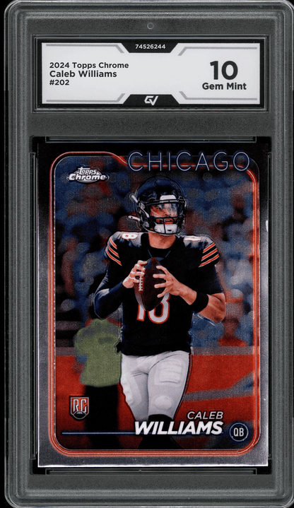 2024 Topps Chrome #202 Caleb Williams Graded 10 Gem Mint - Front