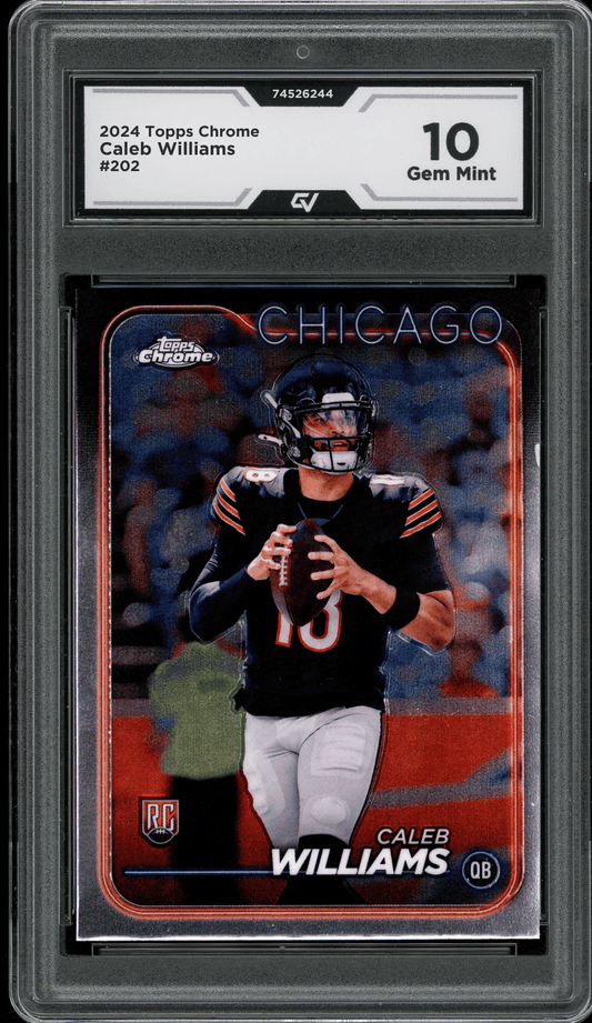 2024 Topps Chrome #202 Caleb Williams Graded 10 Gem Mint - Front