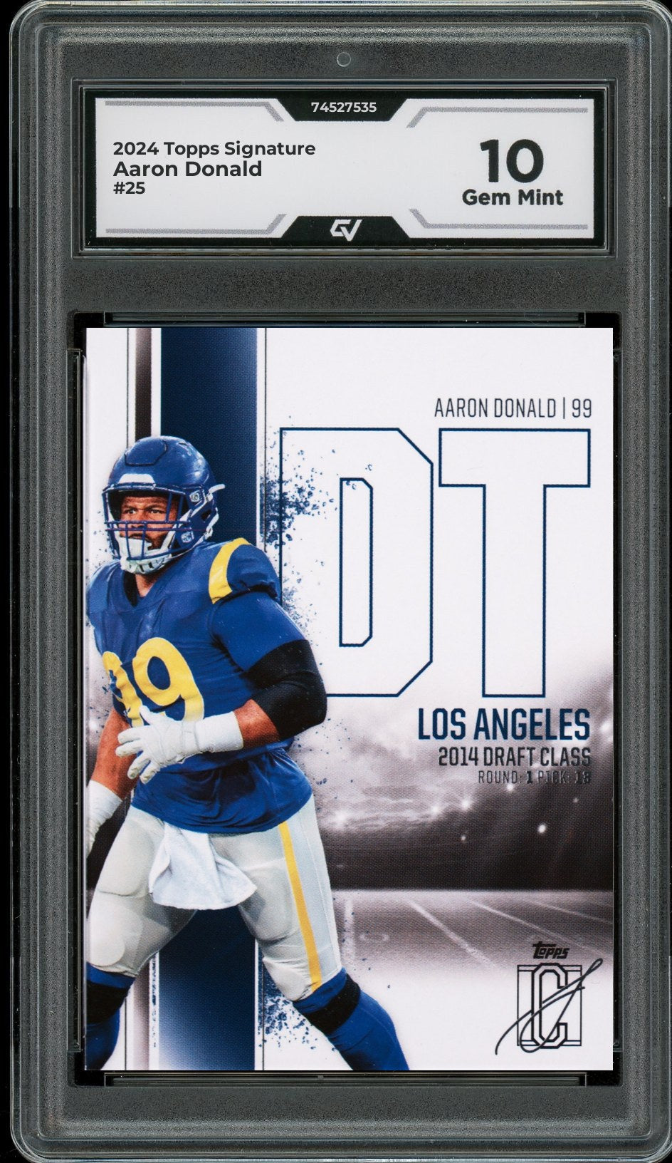 2024 Topps Signature #25 Aaron Donald Graded 10 Gem Mint - Front
