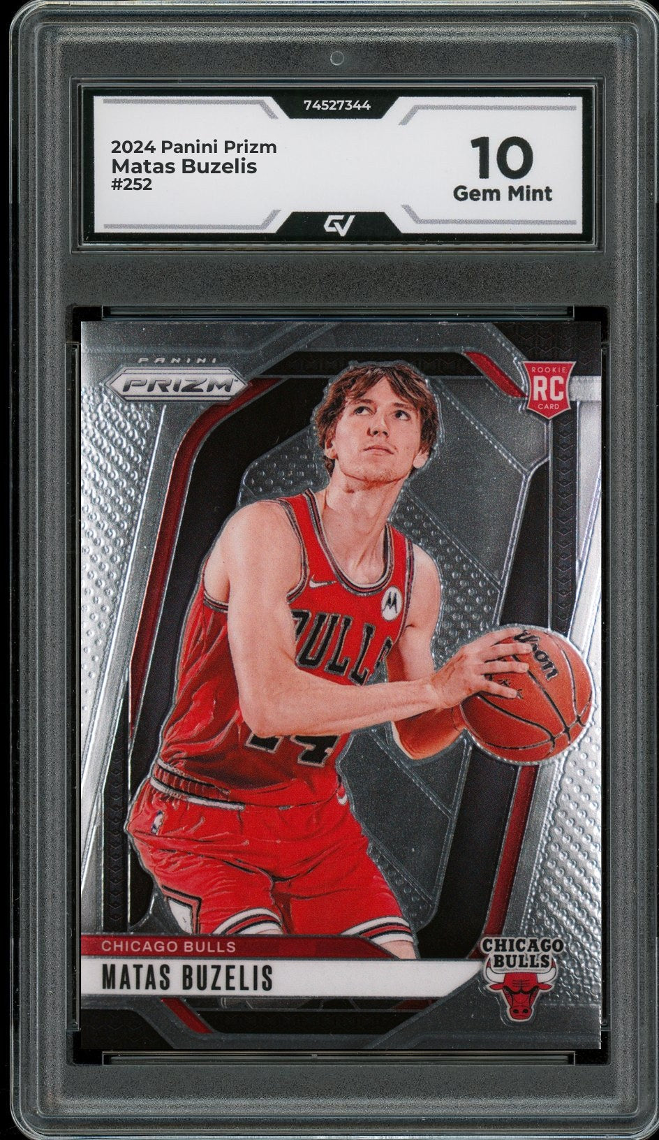 2024 Panini Prizm #252 Matas Buzelis Graded 10 Gem Mint - Front