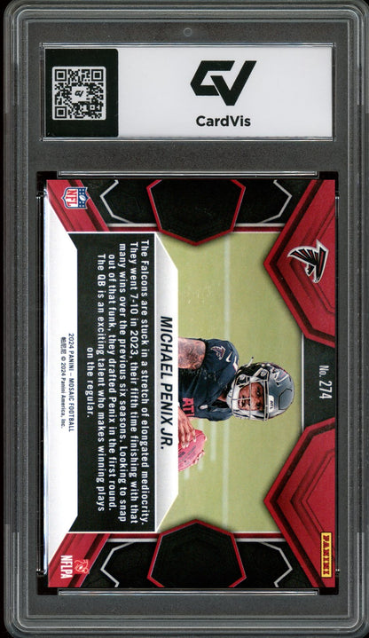 2024 Panini Mosaic #274 Michael Penix Jr. Rookie Card RC Graded 10 Gem Mint - Back