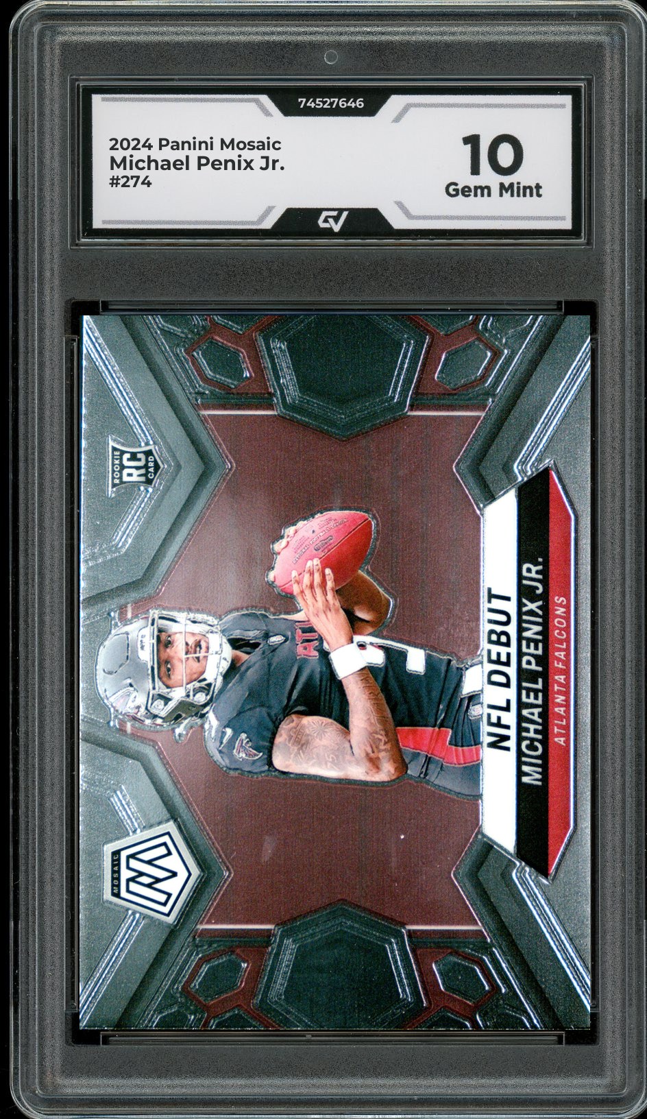 2024 Panini Mosaic #274 Michael Penix Jr. Rookie Card RC Graded 10 Gem Mint - Front
