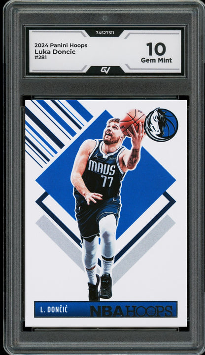 2024 Panini Hoops #281 Luka Doncic Graded 10 Gem Mint - Front