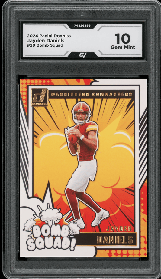 2024 Panini Donruss Bomb Squad #29 Jayden Daniels Graded 10 Gem Mint - Front