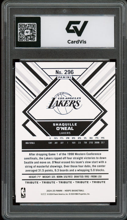 2024 Panini Nba Hoops #296 Shaquille O'neal Graded 10 Gem Mint - Back