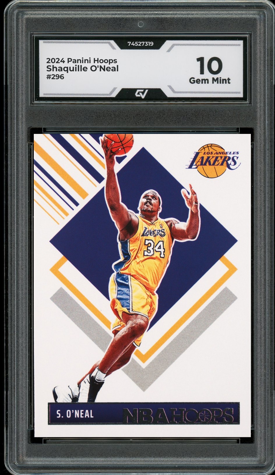 2024 Panini Nba Hoops #296 Shaquille O'neal Graded 10 Gem Mint - Front