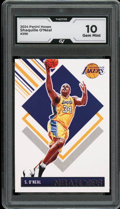 2024 Panini Nba Hoops #296 Shaquille O'neal Graded 10 Gem Mint - Front