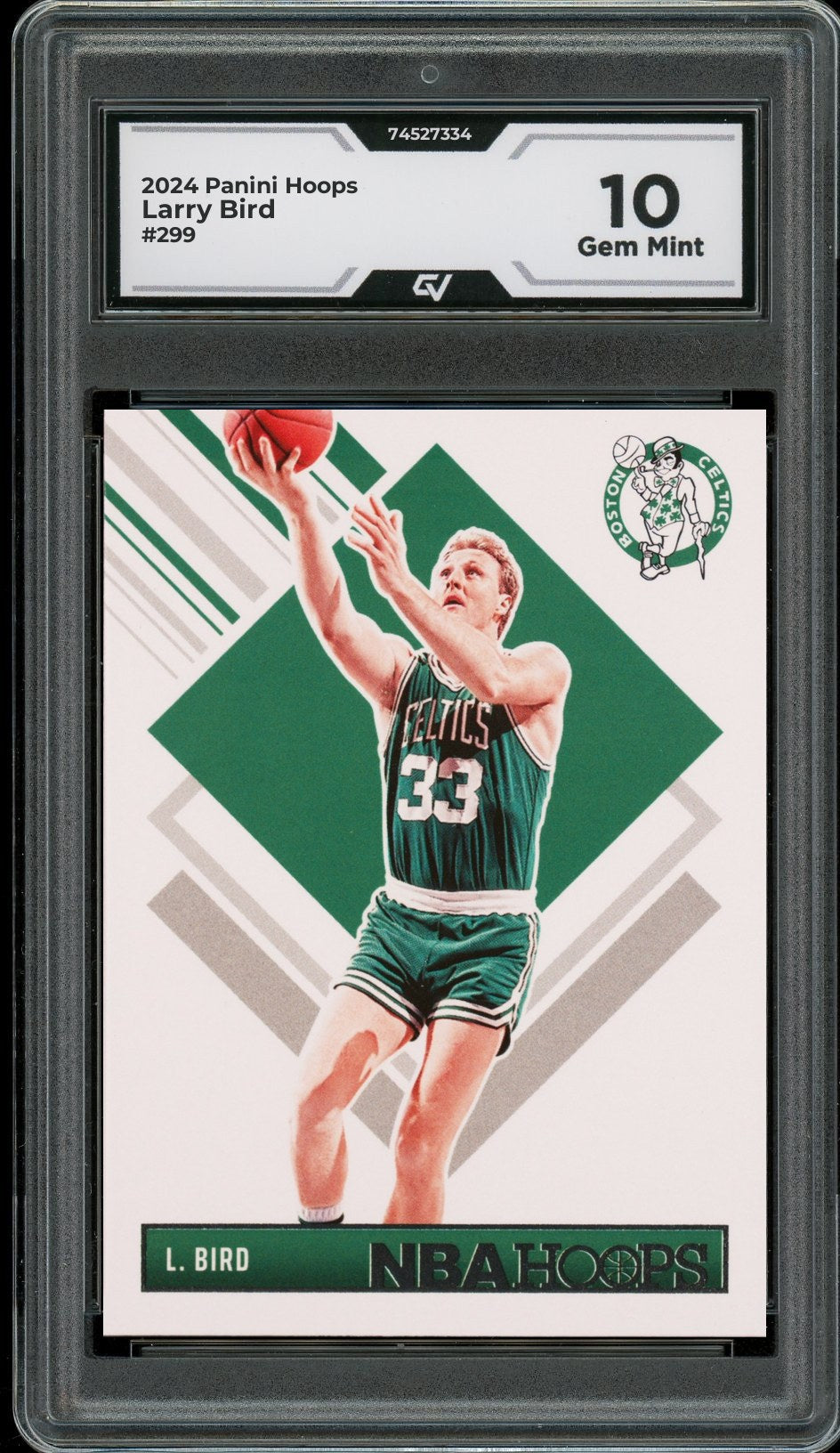 2024 Panini Hoops #299 Larry Bird Graded 10 Gem Mint - Front