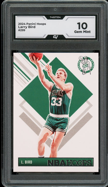 2024 Panini Hoops #299 Larry Bird Graded 10 Gem Mint - Front
