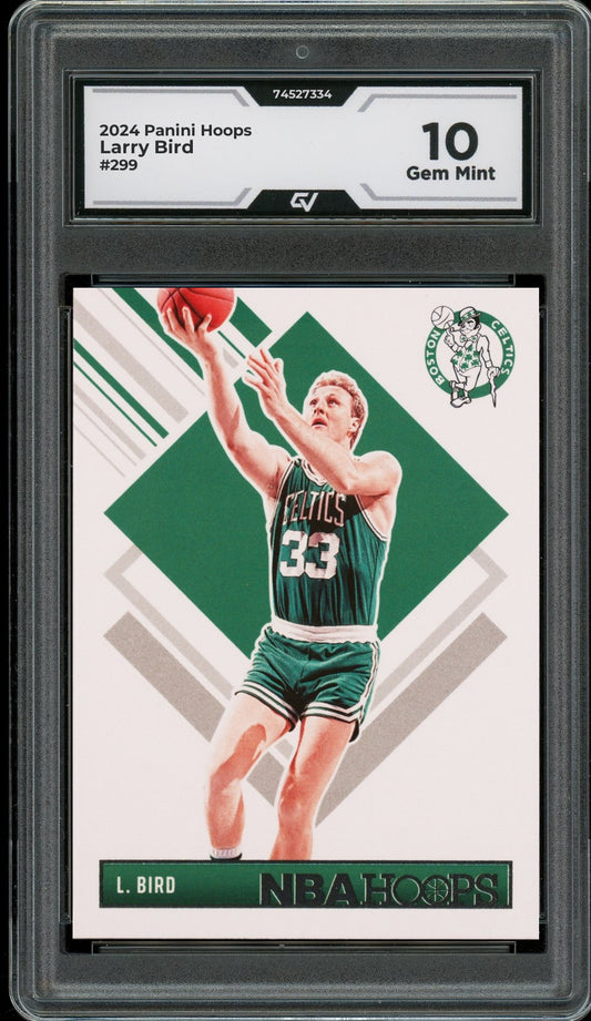 2024 Panini Hoops #299 Larry Bird Graded 10 Gem Mint - Front