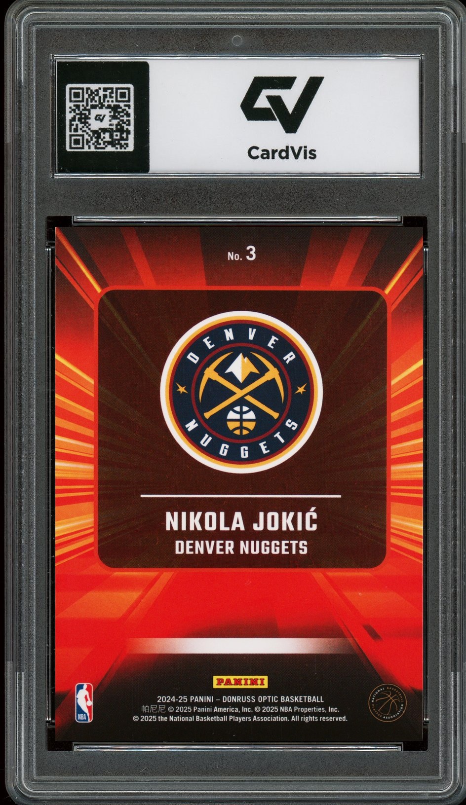 2024 Panini Donruss Optic #3 Nikola Jokic Express Lane Graded 10 Gem Mint - Back