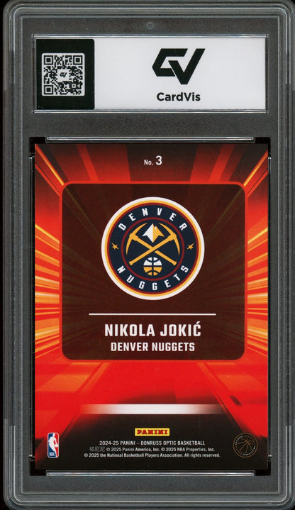 2024 Panini Donruss Optic #3 Nikola Jokic Express Lane Graded 10 Gem Mint - Back